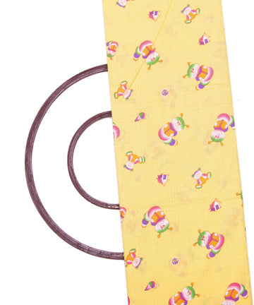 Banana Yellow Colour Kids Print Cotton Fabric